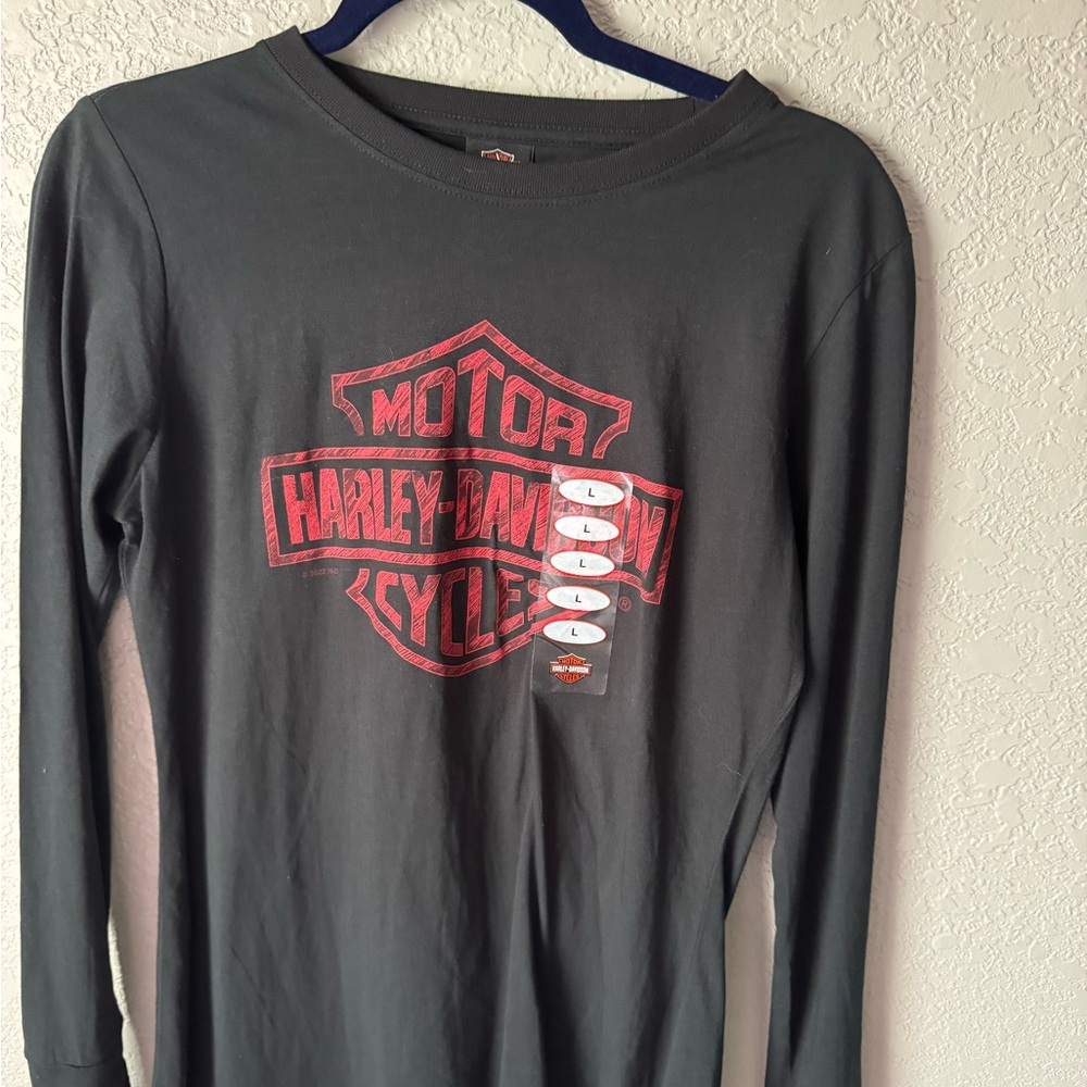 Harley-Davidson Black long sleeve tee Ohio L bikercore casual
